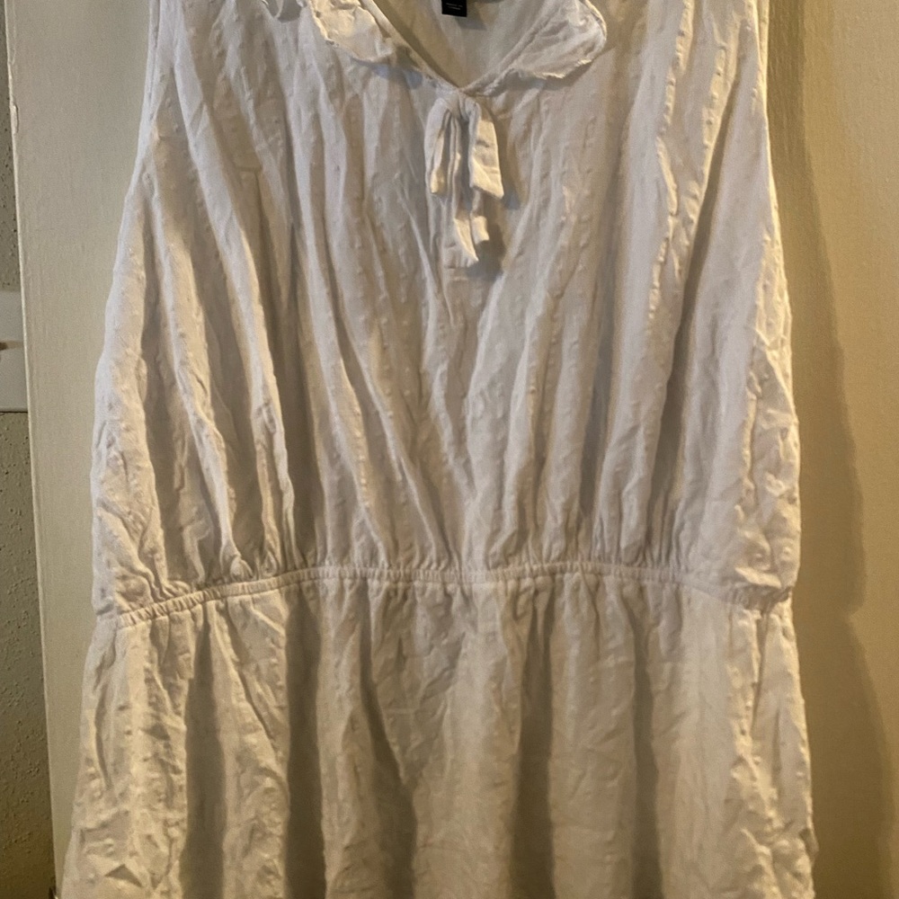 Lane Bryant White Tie-Front Peasant Top